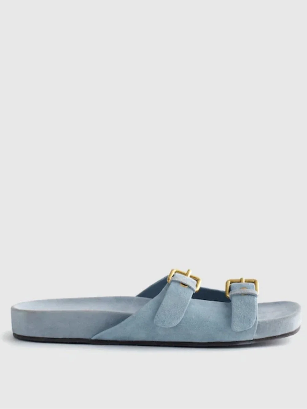 Madewell Cambria Double Strap Suede Sandal - Serene Blue